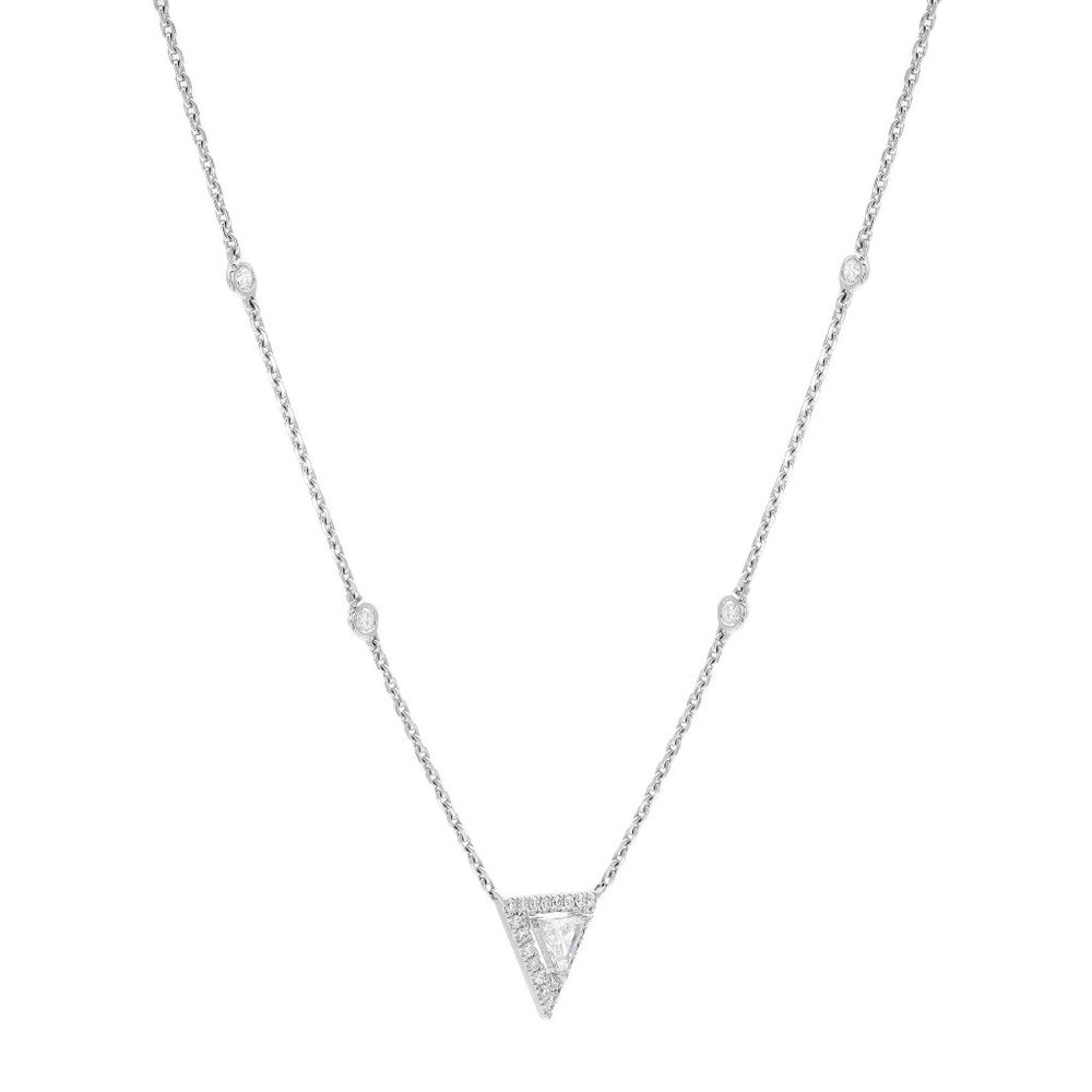 Messika 0.47Cttw Thea Diamond Chain Necklace 18K White Gold 17.5 Inches - Picture 4 of 5